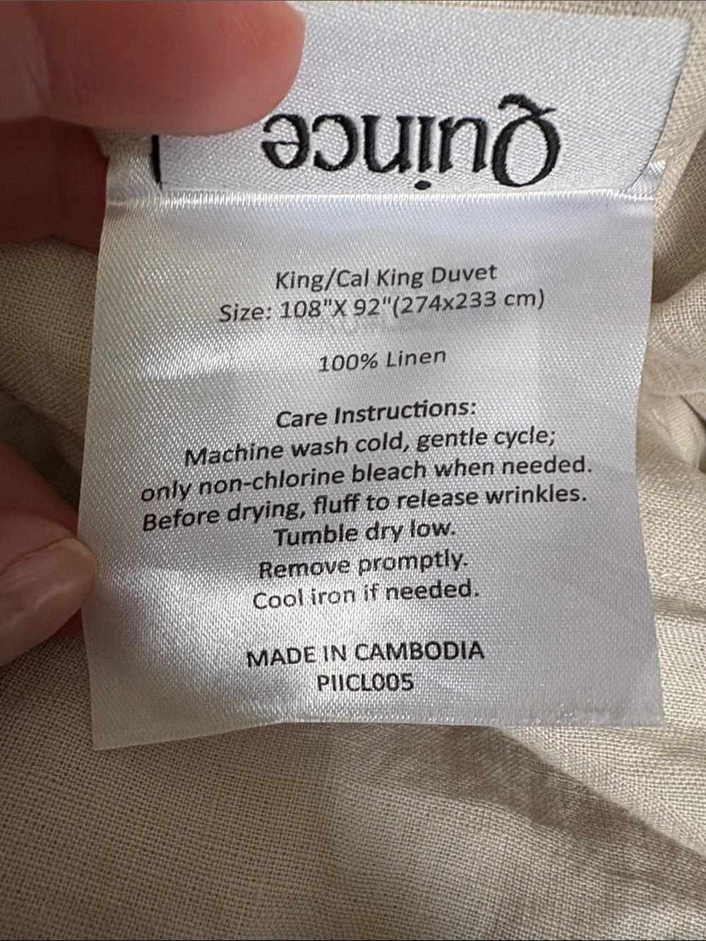 QUINCE European Linen Duvet Cover King/Cal King Sand